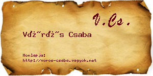 Vörös Csaba névjegykártya